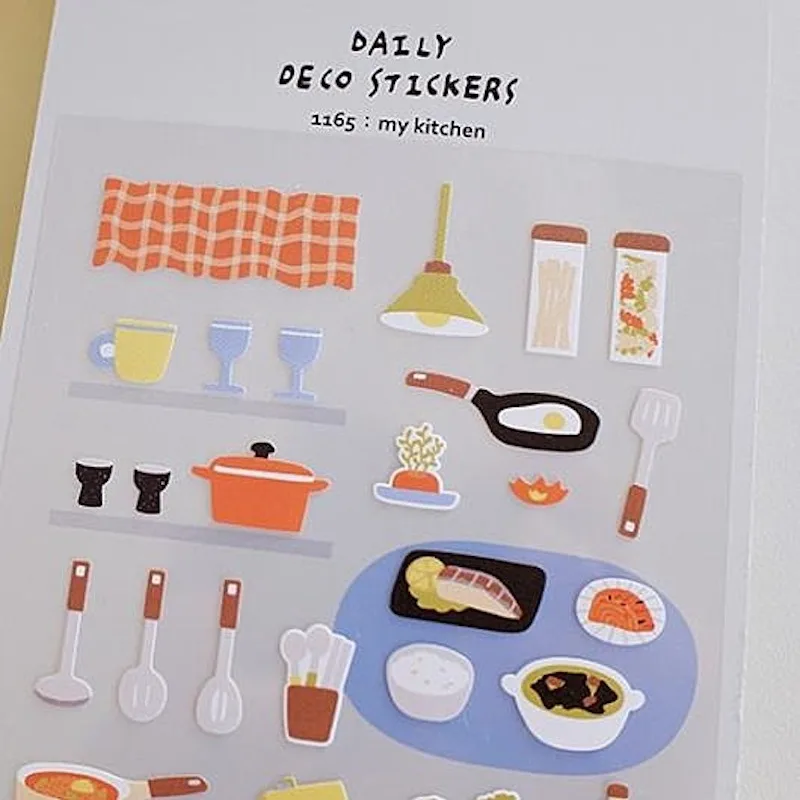 Suatelier My naklejka kuchenna No.1165 śmieciowy dziennik dostarcza koreański materiał do scrapbookingu noże stołowe papierowe naklejki hobby