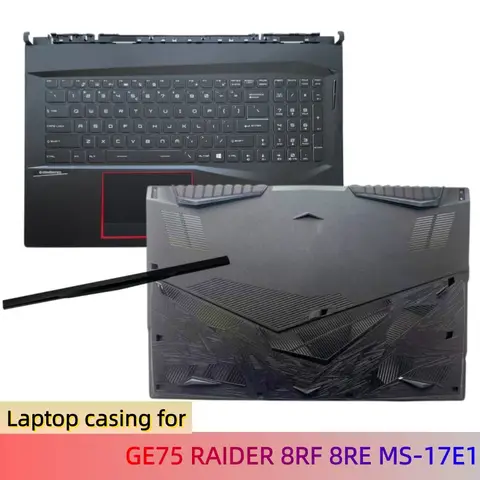 New Casing For MSI GE75 RAIDER 8RF 8RE MS-17E1 Hinge Cover/Upper Case Palmrest Cover/Bottom Base Cover Lower Case