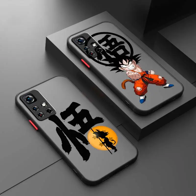 Anime Dragons Ball Goku Boy For Redmi Note 12 12S 12T 11 11T 11E 10 10S 9 9T 8 7 Pro Plus 5G Frosted Translucent Phone Case