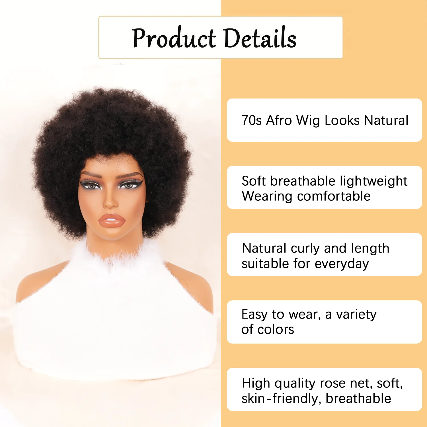 Afro Puffy Human Hair Wig Kinky Curly Fluffy Afro Wigs Short Black Disco Wig Natural Looking Human Wig Full Machine Made 6 Inch
