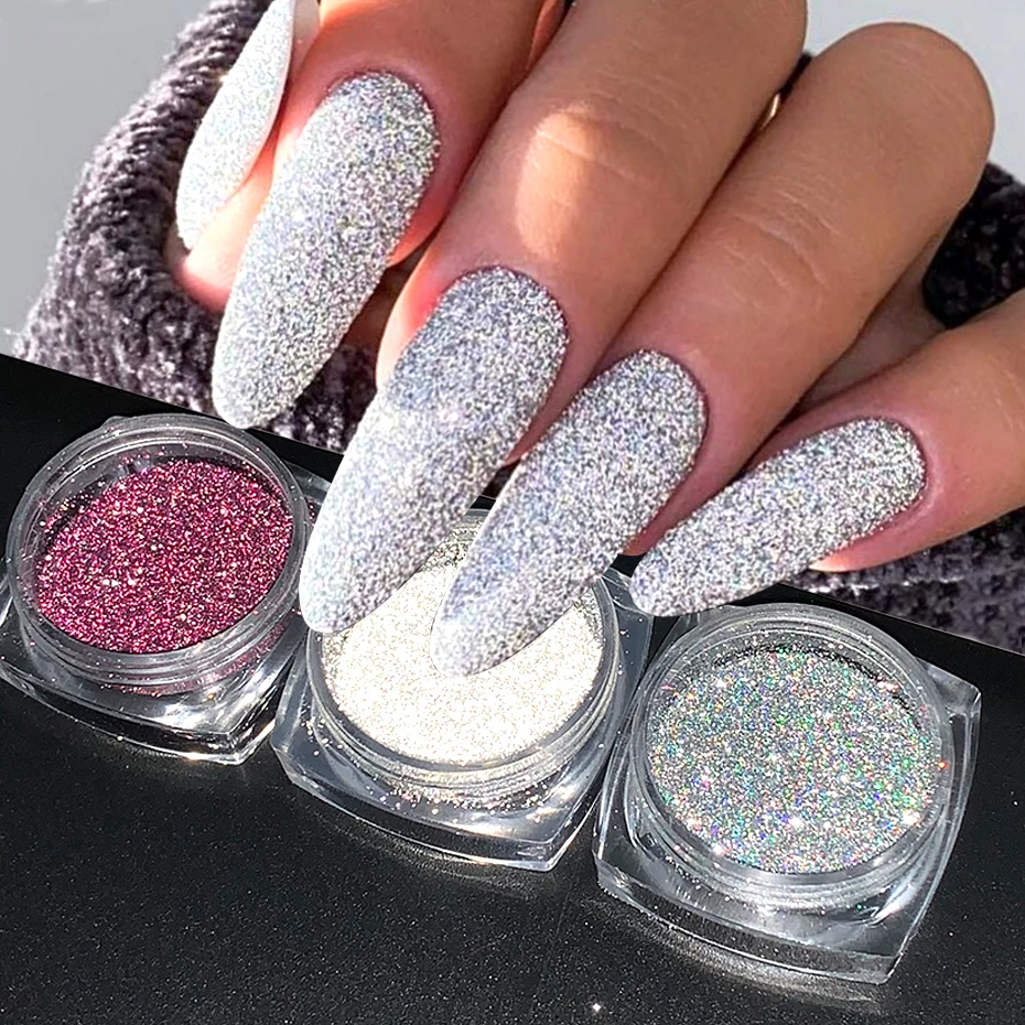 Dazzling Glitter Reflective Nail Glitter Powder Sparkles Diamond Rhinestone Chrome Pigment Shinning Chrome Flash Decoration JIFG