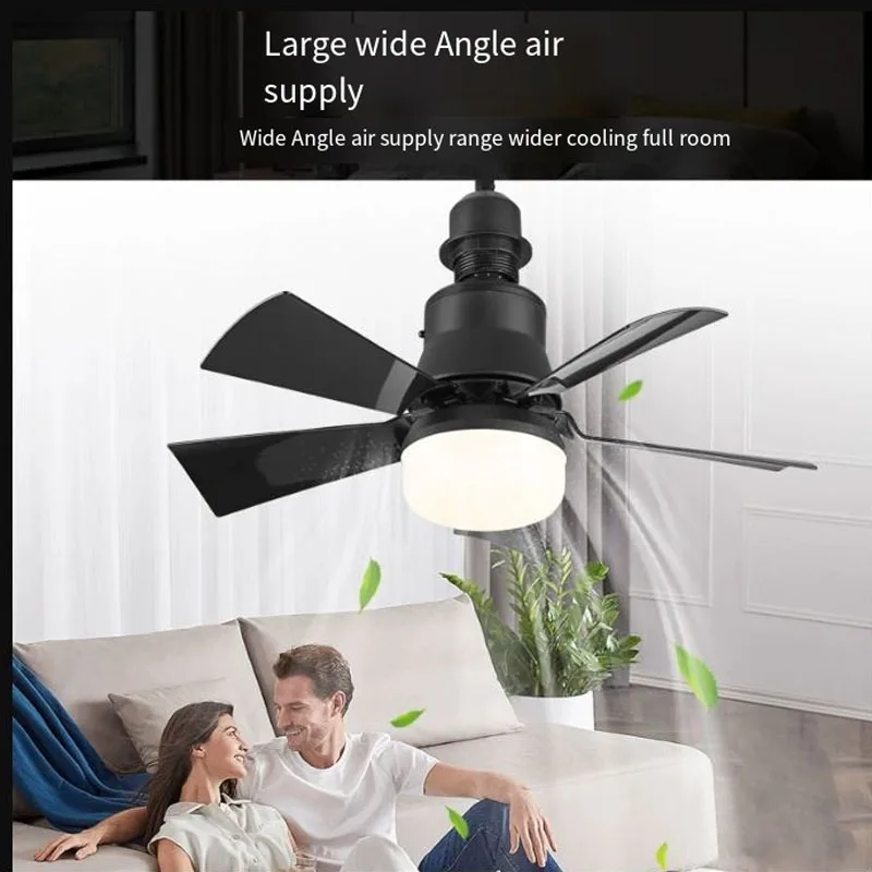 Strong wind LED silent color palette lamp three remote control light fan popular E27 ceiling fan light speed adjustment