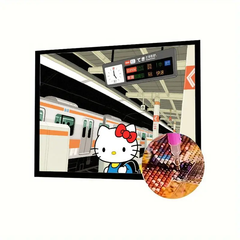 

1 шт. Hello Kitty японский метро Station 5D полная дрель набор для алмазной живописи-кавайный мультфильм аниме горный хрусталь вышивка DIY Cros