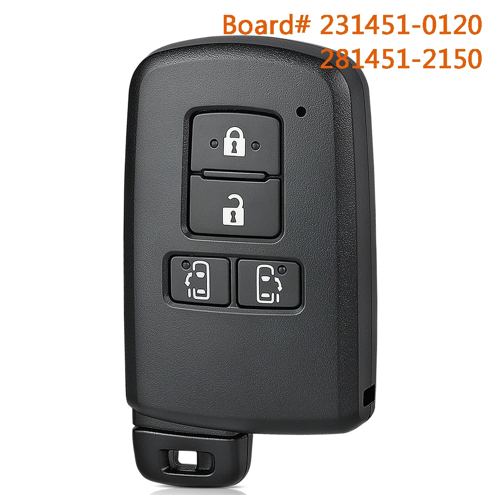KEYECU 231451-0120 281451-2150 Smart Remote Key Fob for Toyota Alphard Vellfire Esquire Noah Sienta Voxy 312MHz /314MHz 8A Chip