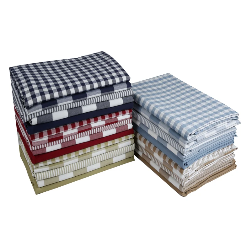 Plaid Cotton Linen Fabric By The Meter for Upholstery Sofa Covers Tablecloth Curtains Diy Sewing Striped Cloth Thickened Textile