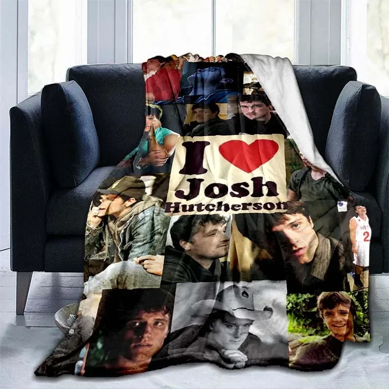 

Josh Hutcherson Poster Printed Flannel Throw Blanket for Bedroom Living Room Travel Picnic Fan Gift