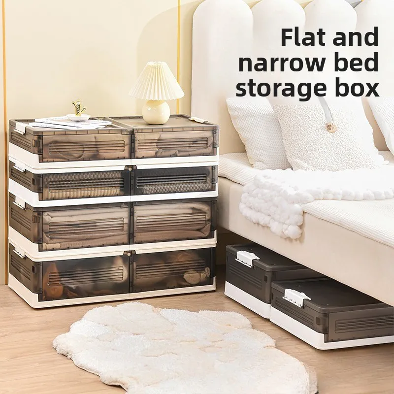 Under the bed storage box to store household clothes with wheels Clothing organizing box Foldable under the bed storage