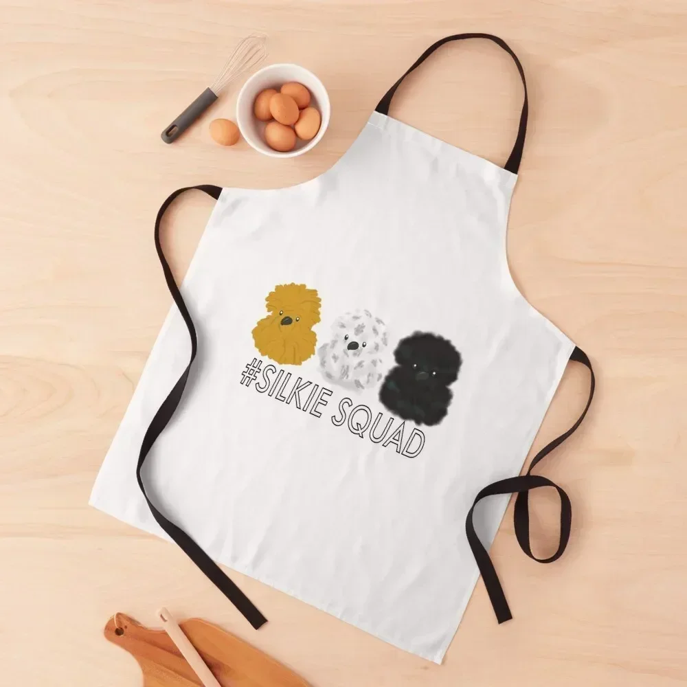 

#Silkie Squad Apron Teacher waterproof for women Kitchen Items man chef uniform Apron
