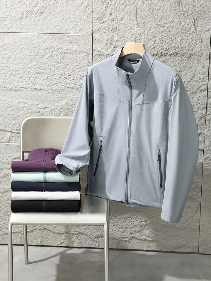 Ultra-Light High-Elasticity UPF50+ Ultra-Sunscreen Stand-Collar Men's Jacket Coat Quick-Drying Breathable for Couples