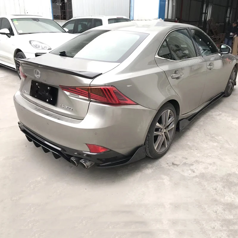 For Lexus is IS200t IS250 IS300 IS350 F Sport Sedan 2017-2020 Rear bumper Side splitter diffuser cover lip Carbon fiber spoiler