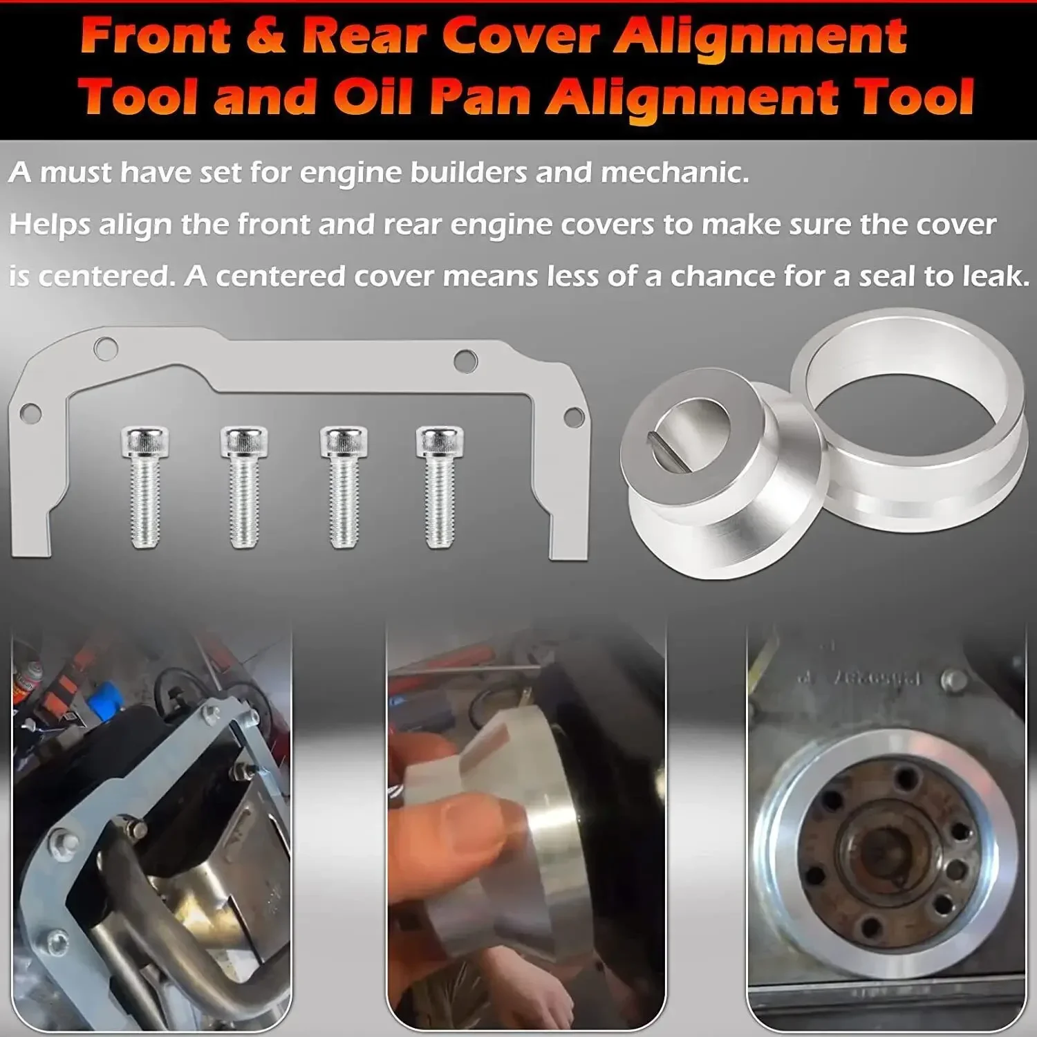 Front & Rear Cover & Oil Pan Alignment Tool Set For GM LS Series Engine 4.8L 5.3L 5.7L 6.0L LS1 LS2 LS3 LS4 LS6 LS7 L99 LS4 LS9 LSA LQ4 LQ9 L76 L92