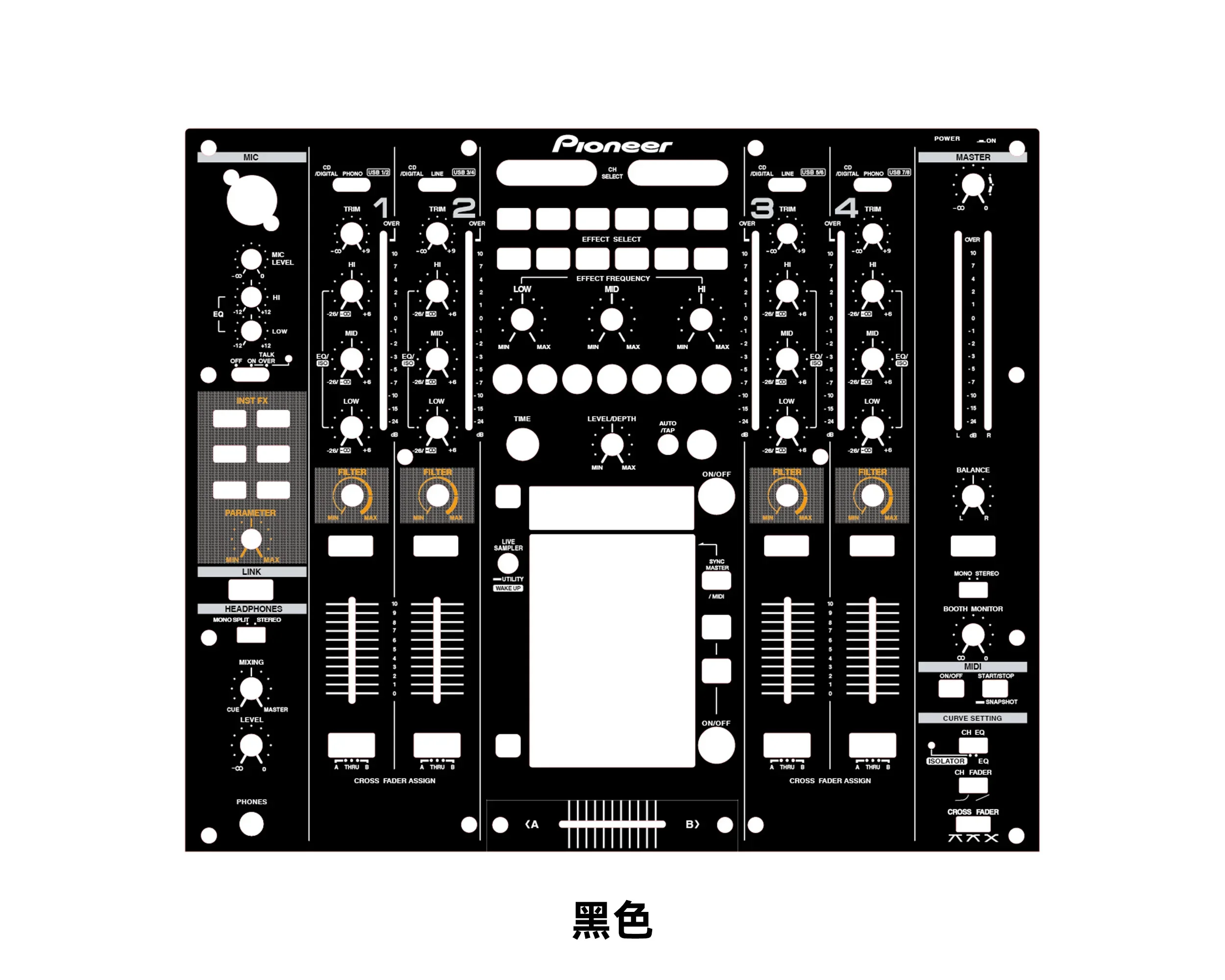 Pioneer DJM2000 NEXUS Mixer Panel Protective Film, Personalized Colorful Film, Not An Iron Panel