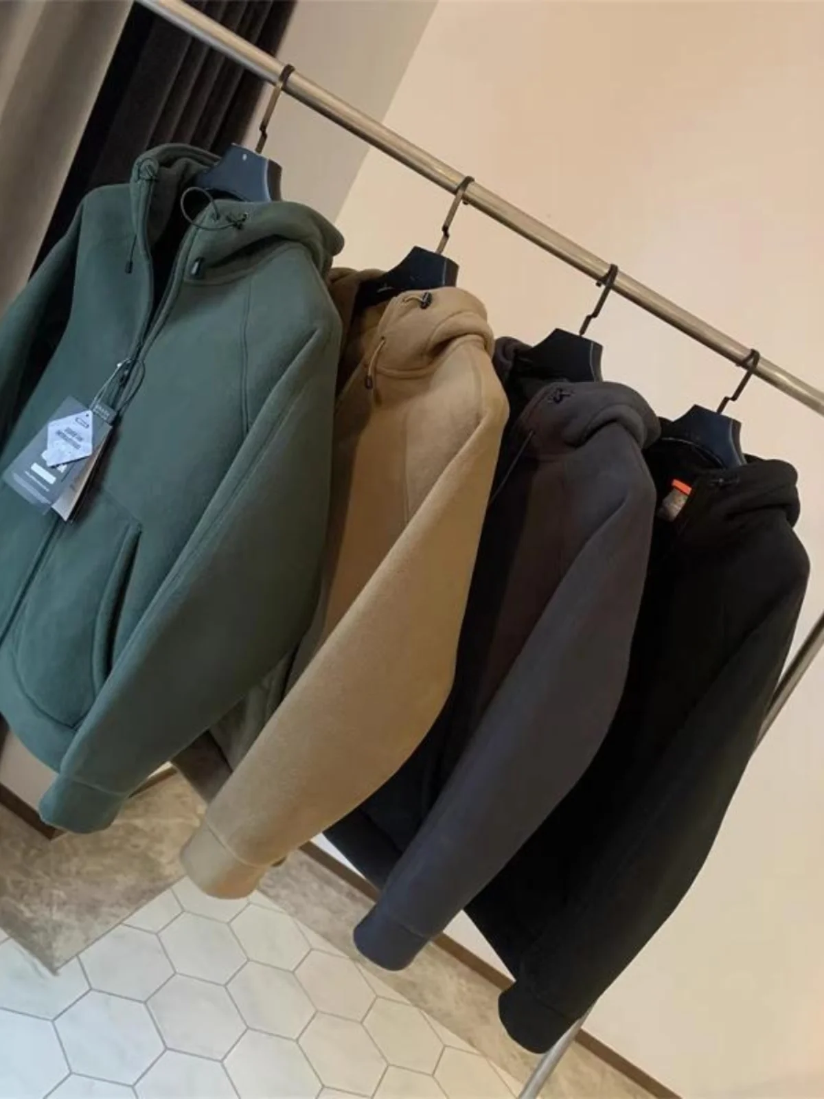 Thick Warm Double-Sided Fleece Hoodie Jacket for Couples Men's Style Outerwear Sweatshirt Coat Thickened Winter Clothes