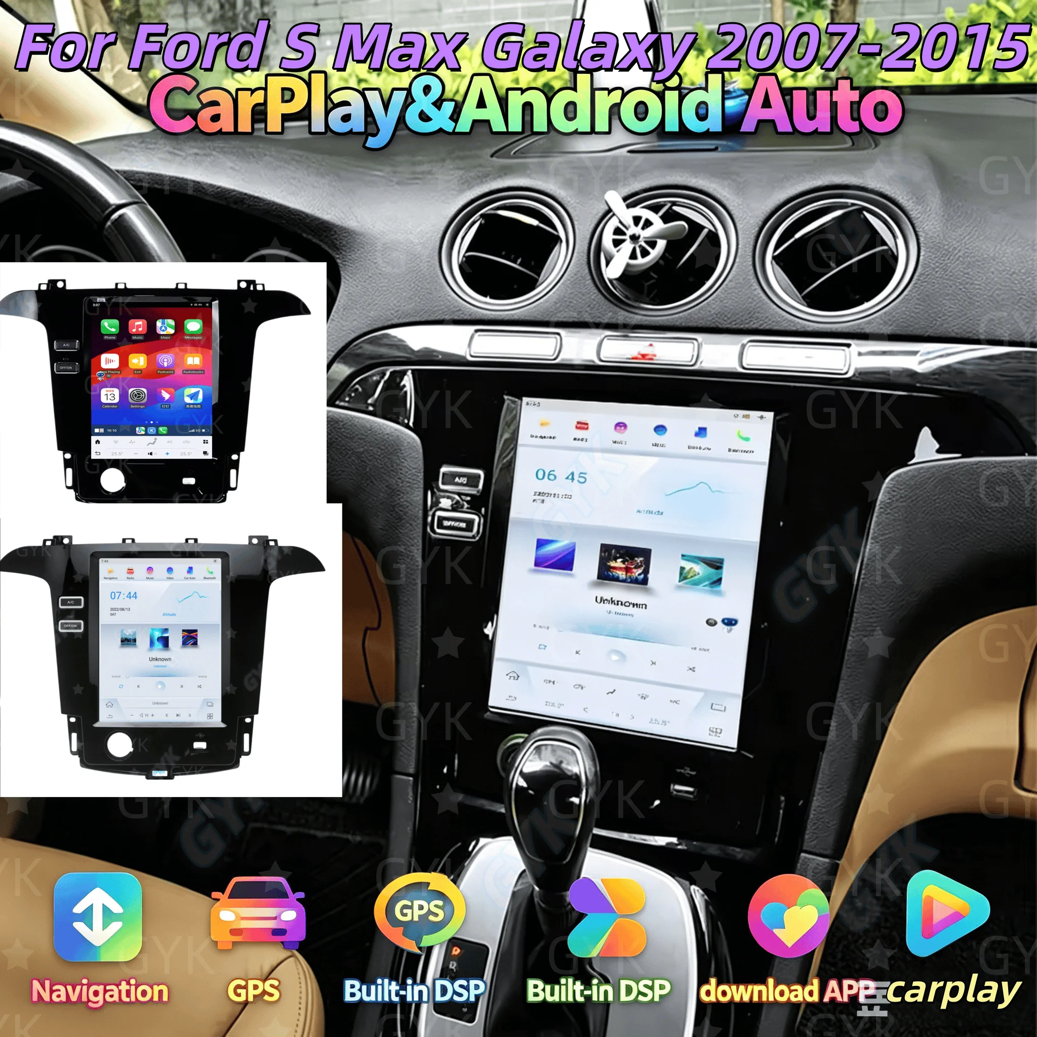 Carplay Android 13 For Ford S Max Galaxy 2007-2015 Multimedia Player Auto Car Radio Auto Navigation Head Unit Bluetooth 5.0 Ster