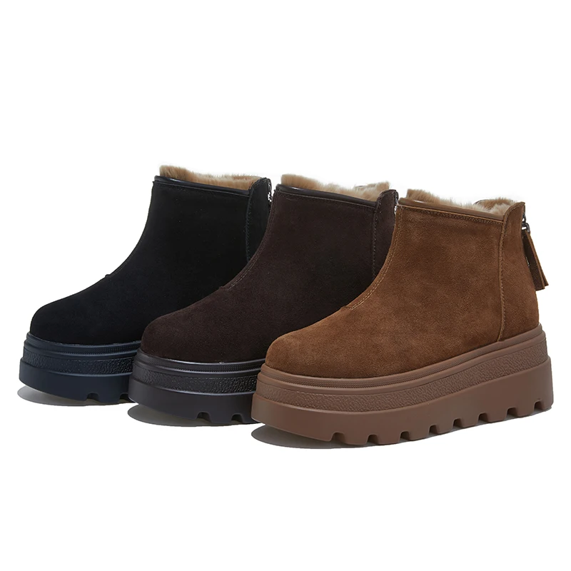

2025 New Women's Snow Boots Thick-soled and warm Ankle boots and short boots women Plus sizes for winter female boots