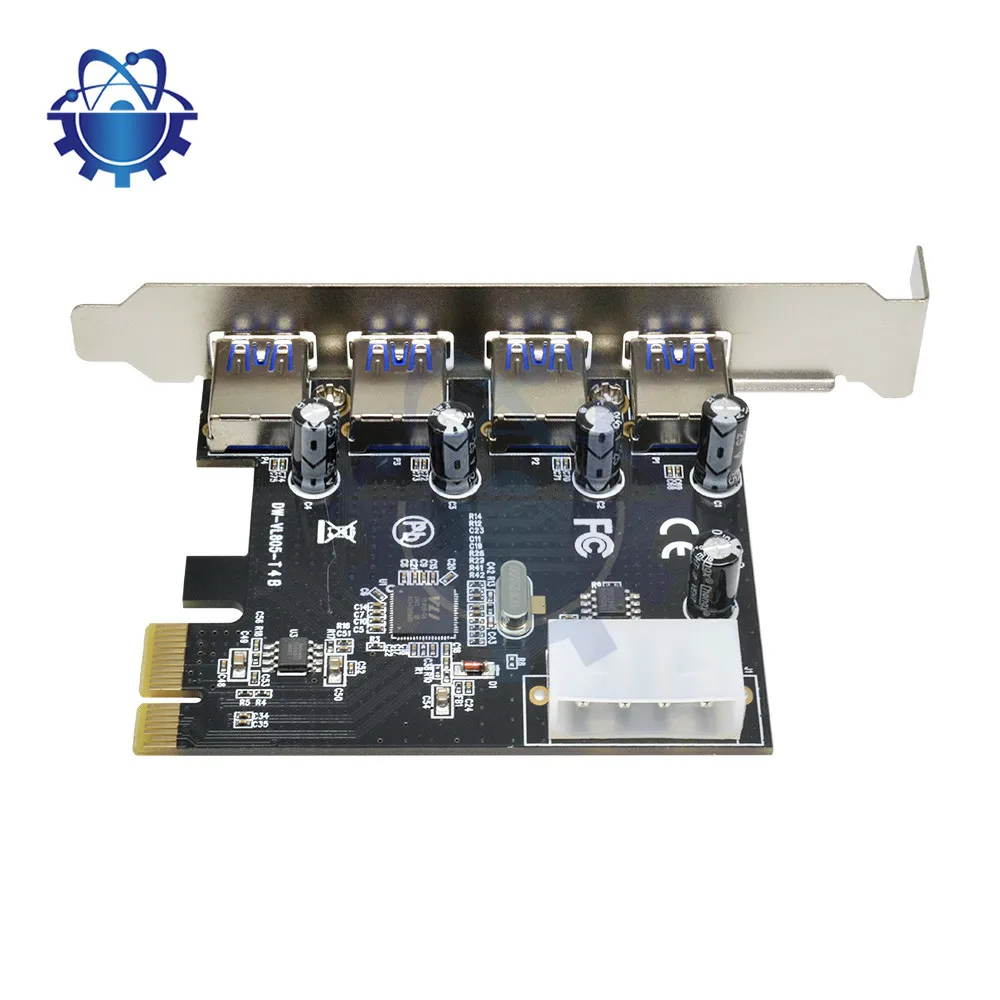 4-Port PCI-E to USB 3.0 Adapter Board PCI Express Supports Simultaneous Operation of Multiple USB 3.0 USB 2.0 And USB Adapter