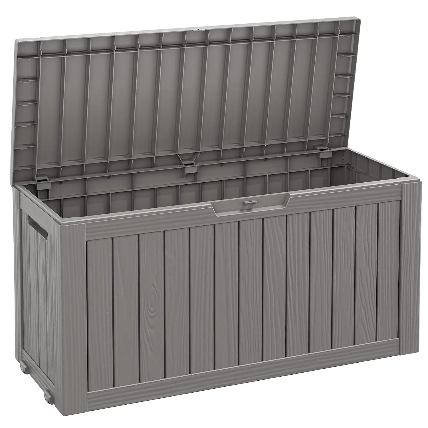 75 Gallon Large Outdoor Storage Deck Box Waterproof, Grey