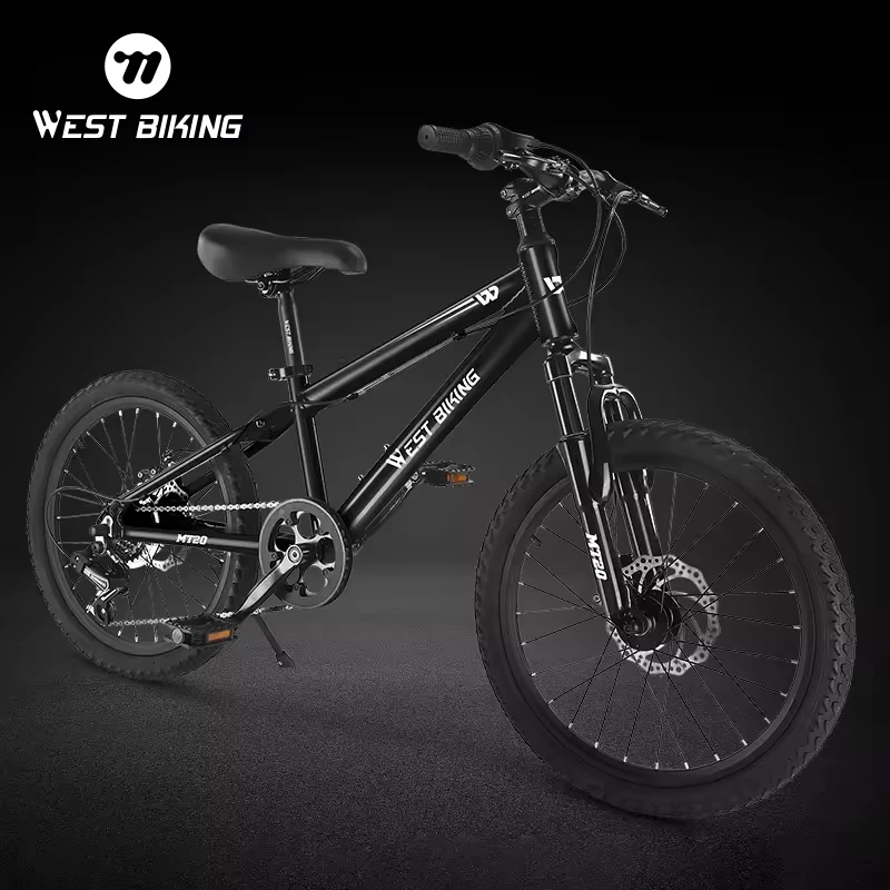 

WEST BIKING 20 Inch Dual Disc Brakes Mountain Bicycle Colorful Soft PU Saddle Comfortable 6061 Aluminum Alloy Kid's Bike