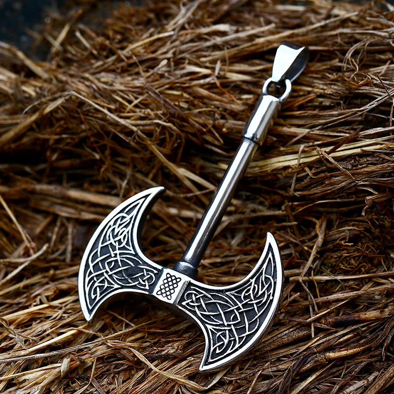 BEIER Norse Viking Tomahawk Pendant celtic knot necklace pendant North Necklace Stainless Steel Chain Necklace Jewelry BP8-866