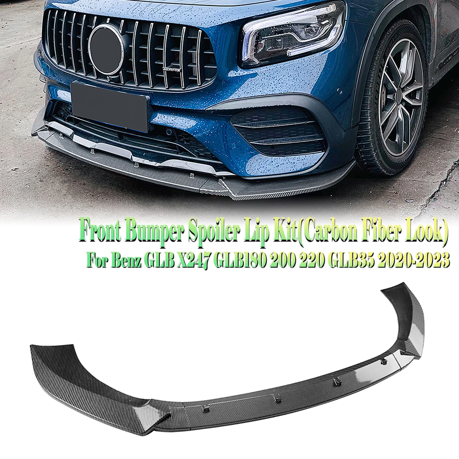 Front Bumper Spoiler Splitter Lip Blade For Mercedes Benz GLB-Class X247 GLB180 GLB200 GLB220 GLB250 GLB35 Sport Model 2020-2023