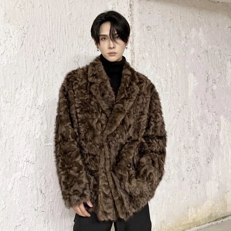 

Американская шуба Sle ort, молодежная повседневная теплая длинная двубортная куртка на пуговицах, однотонное бархатное кожаное пальто-джат