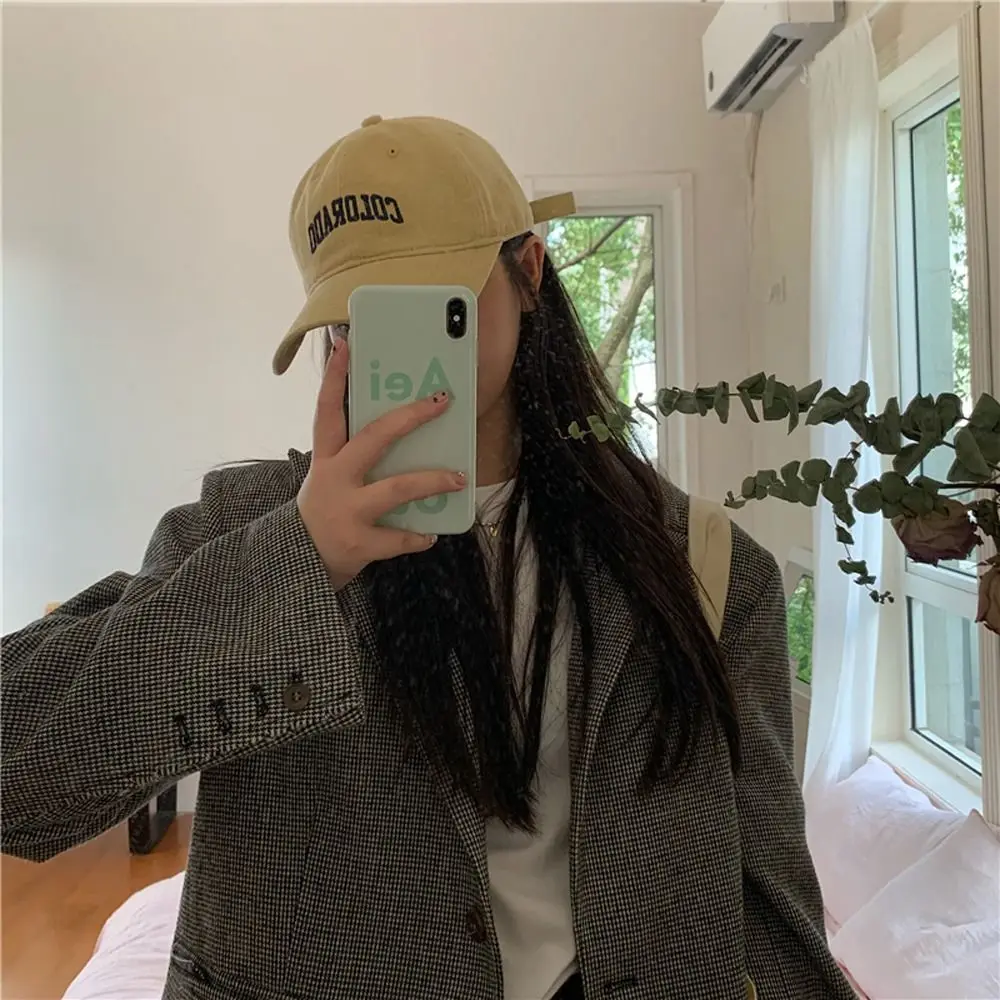 Trendy Versatile Simple Cotton Embroidery Outdoor Sports Alphabet Girl Hat Baseball Cap Peaked Hat Visors