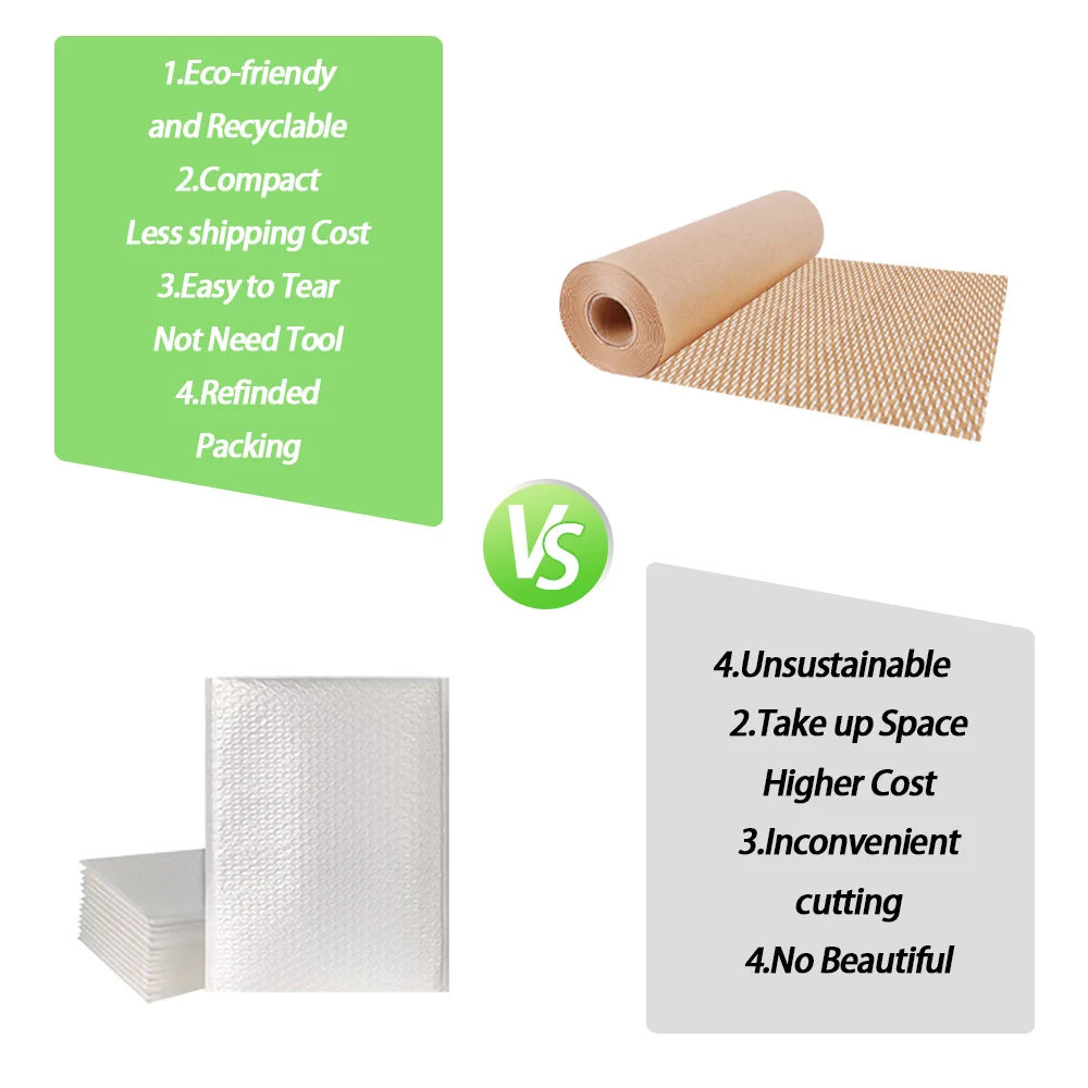 Imagem -04 - Smvp Honeycomb Kraft Paper Roll Faça Você Mesmo Decorative Gifts Packing Material Casamento Moving Materials Larguras Múltiplas 5m Comprimento