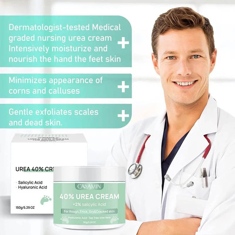 Krem z mocznikiem 40% do naprawy, nawilżenia i pielęgnacji dłoni i stóp, wzbogacony witaminą E.
