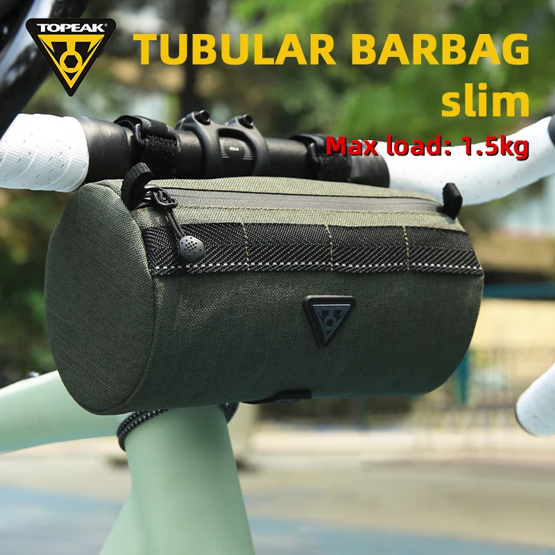 

Topeak Bike Handlebar Bag 1.5L Capacity Front Tube Bag Inner PE Shock-absoring Board Wear-Resisting Portable Bicycle Tool Bags