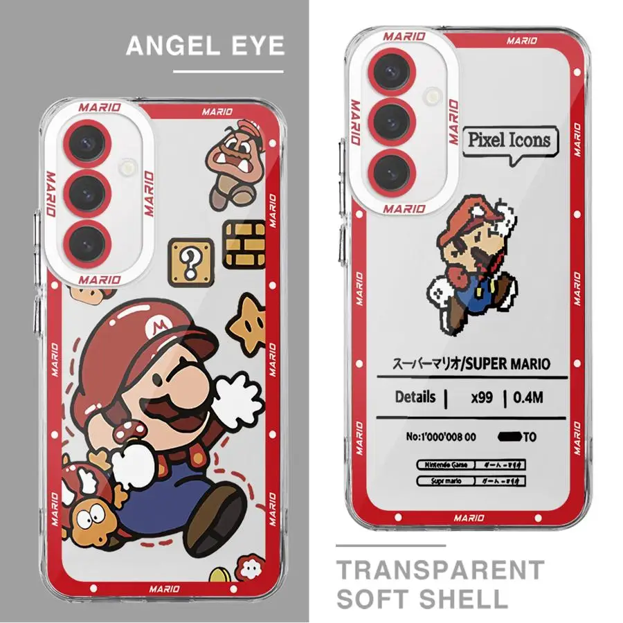 Fashion Supers M-Marios Cartoon Clear Soft Case for Samsung Galaxy A35 A55A53 A54 A73 A34 A33 A25 A24 A13 A14 A15 Phone Cover