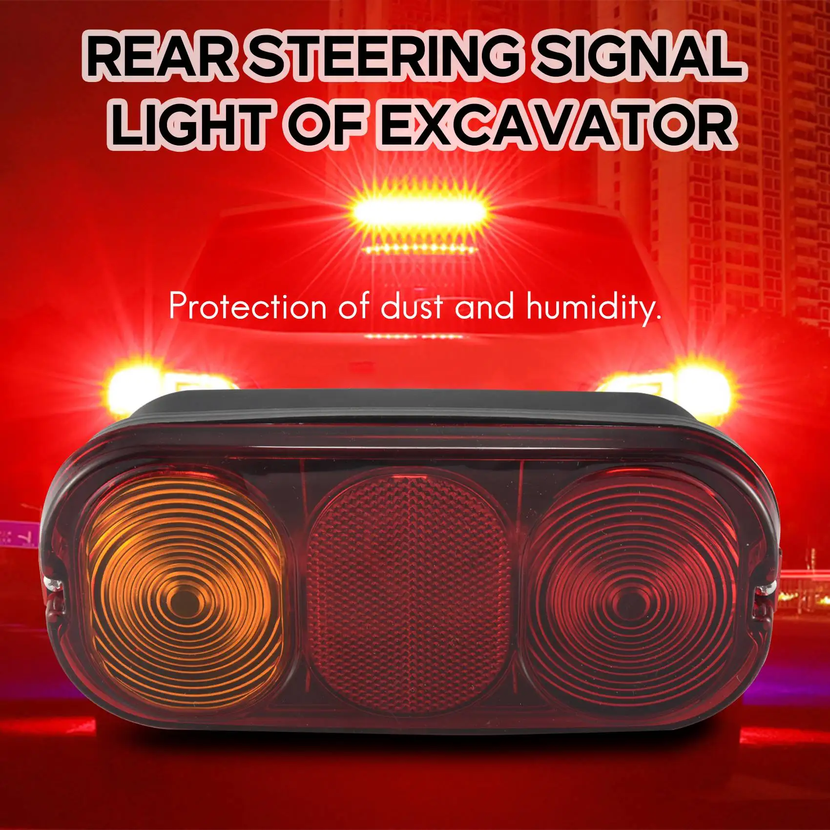 A13F-Excavator Rear Turn Signal Lamp Rear Brake Tail Lamp For JCB 2CX 3CX 4CX Project 12 & 21