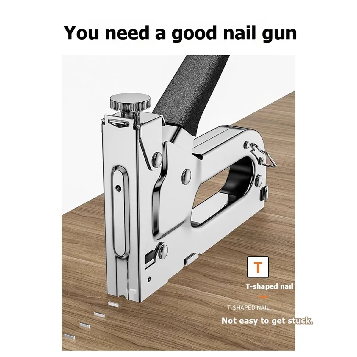 Manual Nail Kit, Handheld Interior Nail with 1000 Door Nails, for Carpentry, Wiring, Decoration and Repair