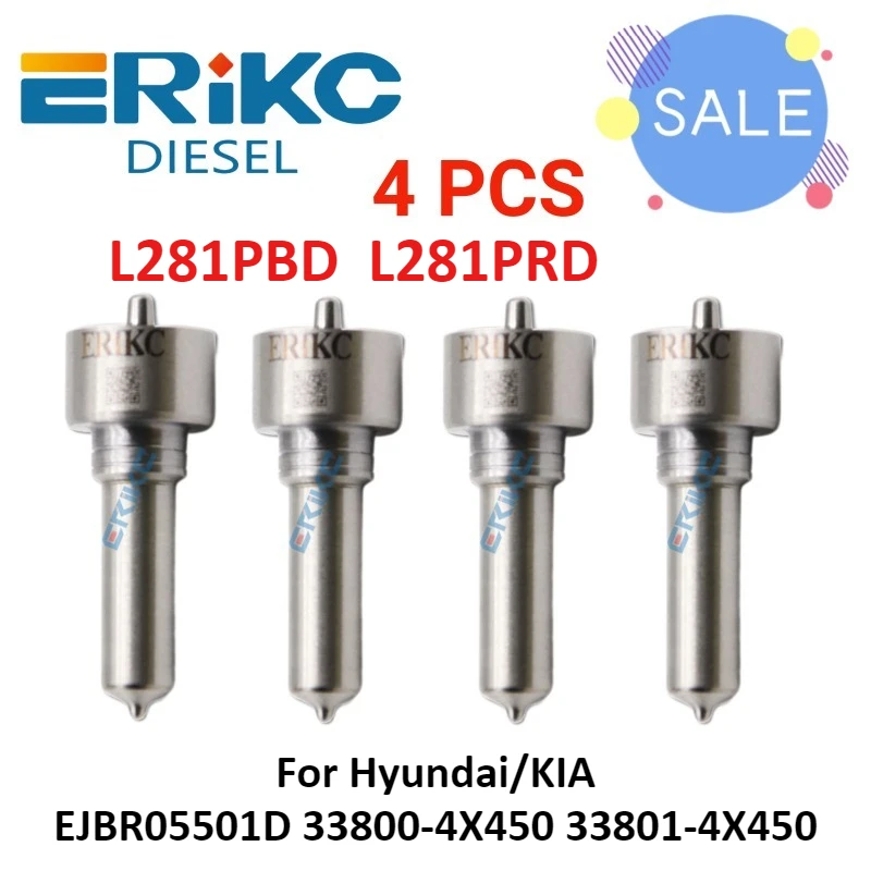 

4PCS Fuel Nozzle L281PBD Spray Nozzle L281PRD DIESEL Injector EJBR05501D 33800-4X450 33801-4X450 Injection for Hyundai/KIA