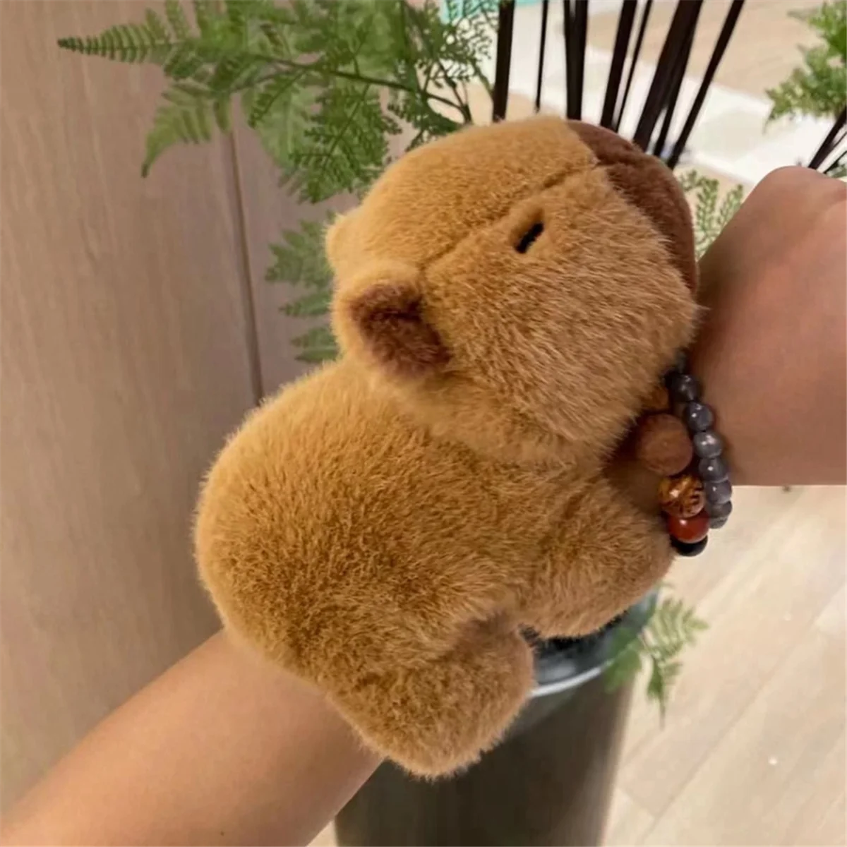 1Pcs-Capybara Slap Bracelets,Slap Circle,Toys Wristband Bracelet Capybara Plush Hand Ring Fun Circles Kids Birthday Gift