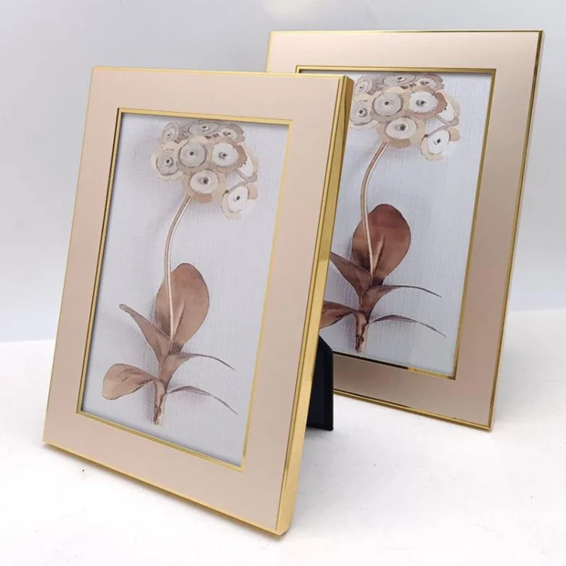 6/7/8/10 inches fashion golden metal picture frames photo frame stand for room decoration