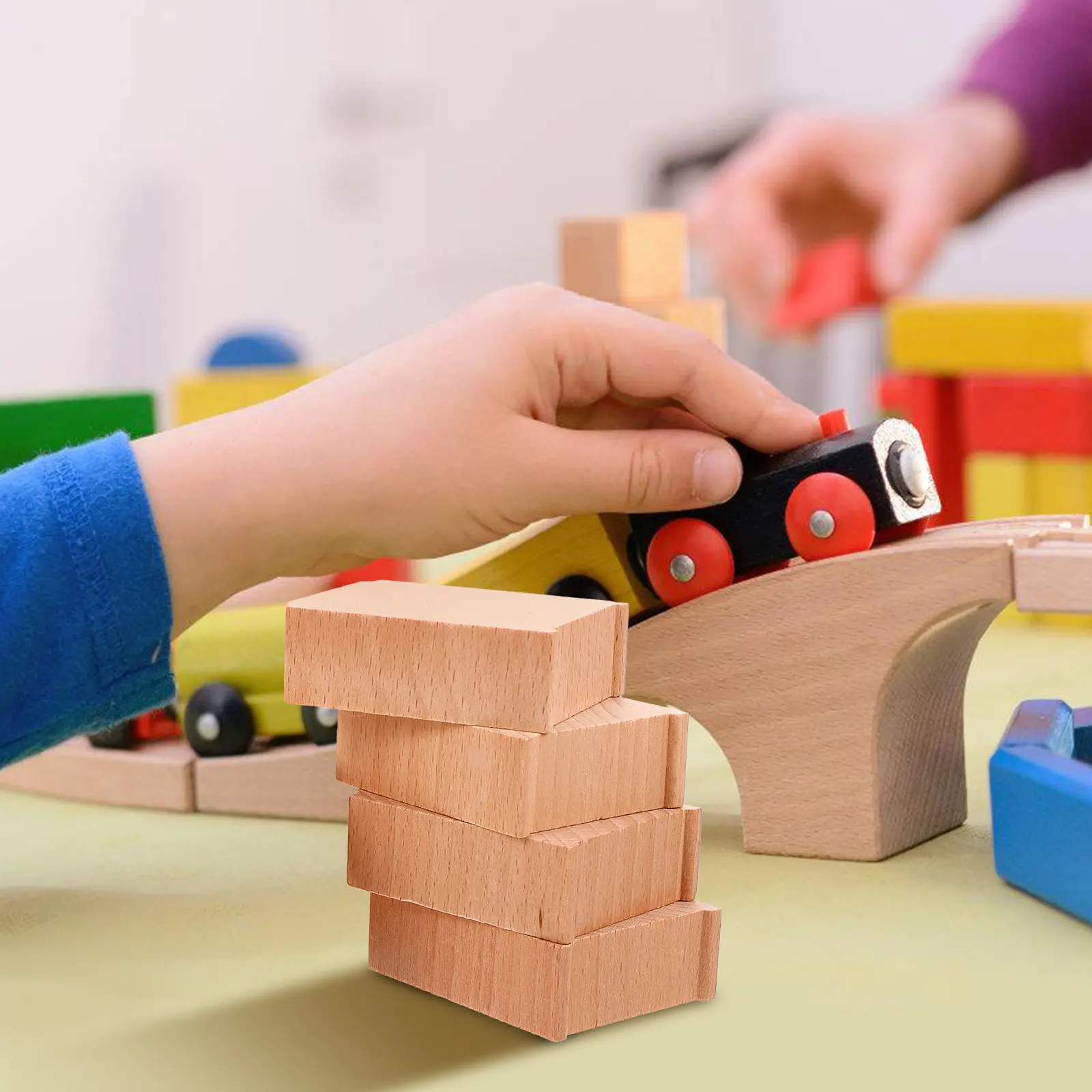 

Набор из 6 деревянных опор для железнодорожных мостов, для высоких путей и моделей железных дорог, развивающий моторику рук у детей