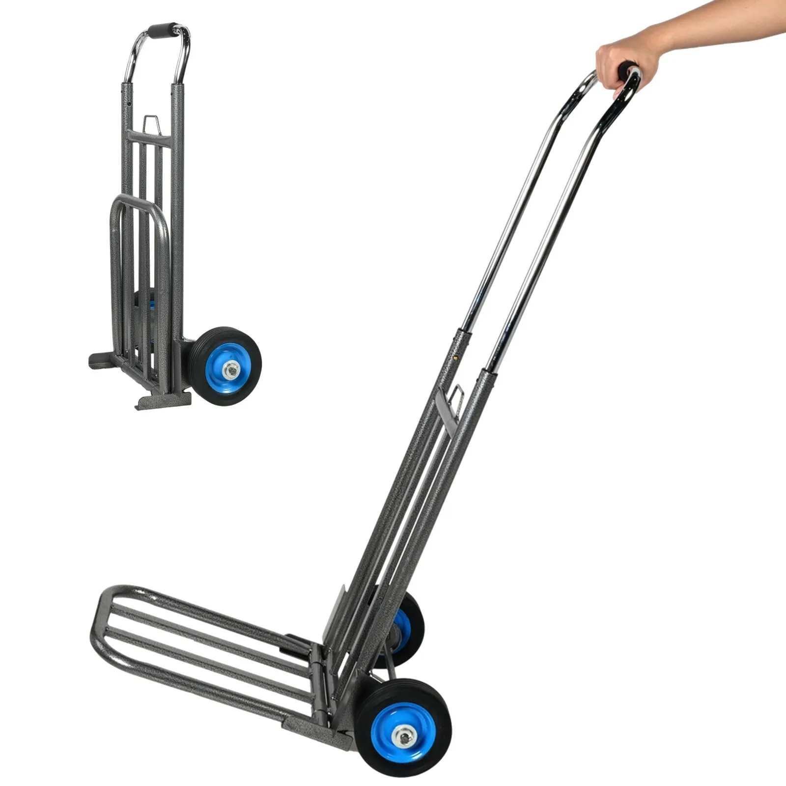

Heavy Duty Hand Truck Dolly Folding Moving Travel Cart Adjustable Handle