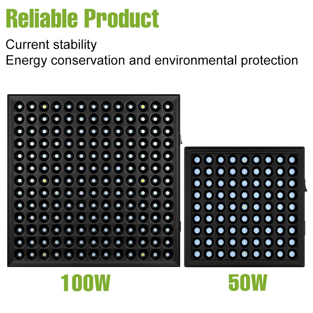 100 واط 50 واط LED تنمو ضوء الطيف الكامل النبات الزراعة المائية زراعة مصباح IR UR للداخلية زهرة الطماطم الخضروات ملء الإضاءة #2