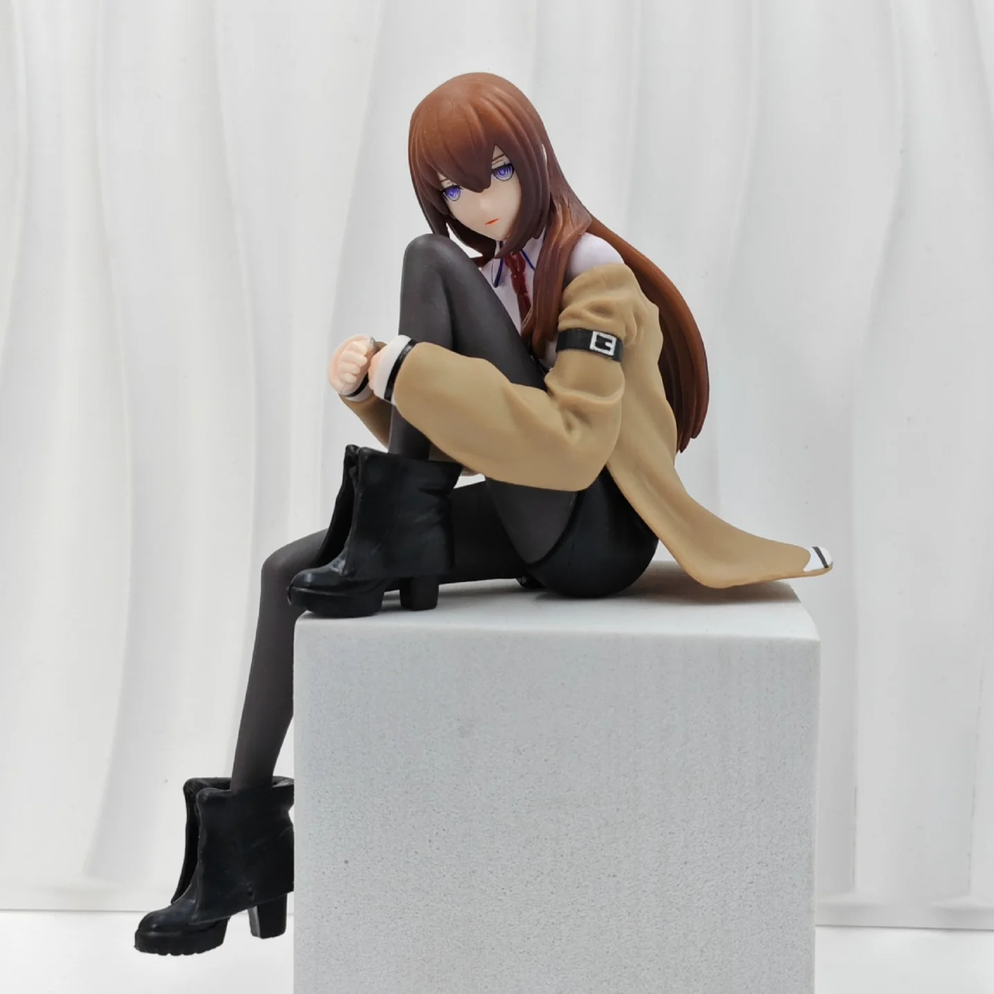 Figura Decorativa de Makise Kurisu, la Hermosa Asistente de Steins Gate, Uniforme, PVC, Juguete para Regalo