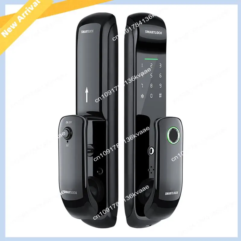 M01K 투야 스마트 도어락, 생체 지문, RFID 카드, 비밀번호, 키로 완전 자동 전자 도어락