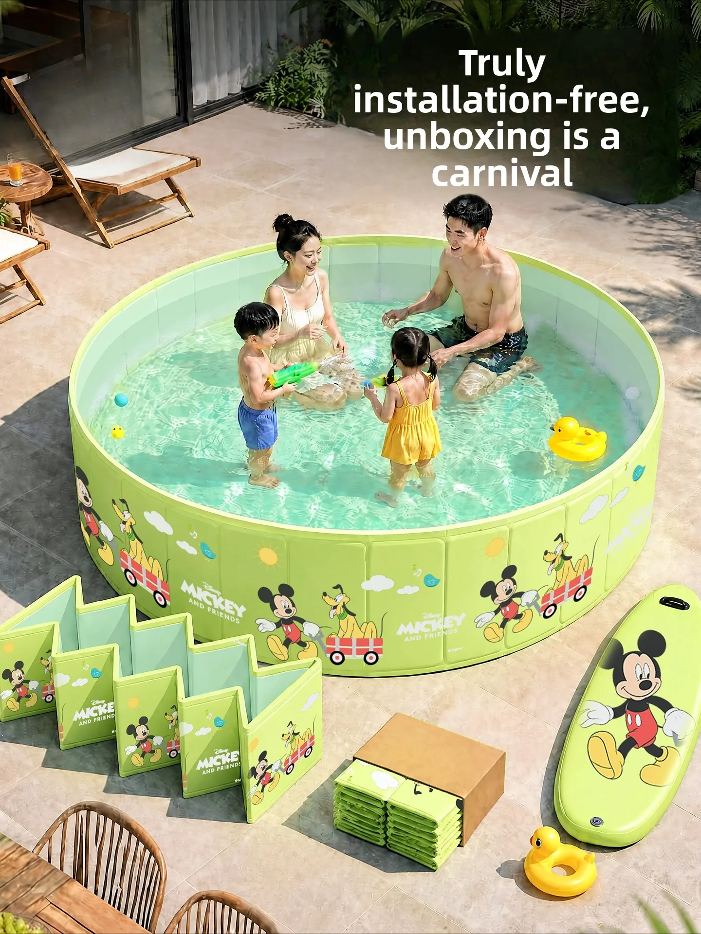 Kids Outdoor Pool - No Inflation Foldable Pool Thickened Family