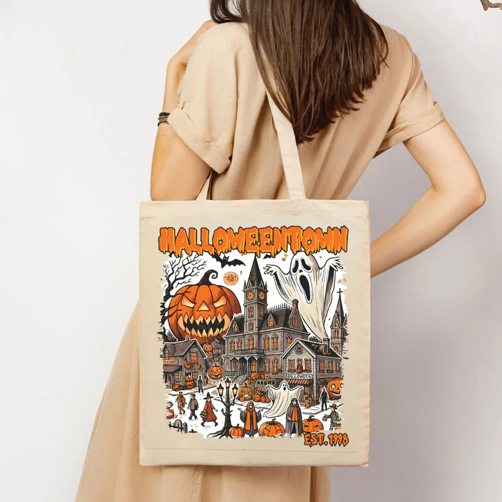 Halloween Ghosts Est 1998 Tote Bags Halloweentown University Women's Handbags Comfort Colors Women Bags Halloween Fall Tote Bags