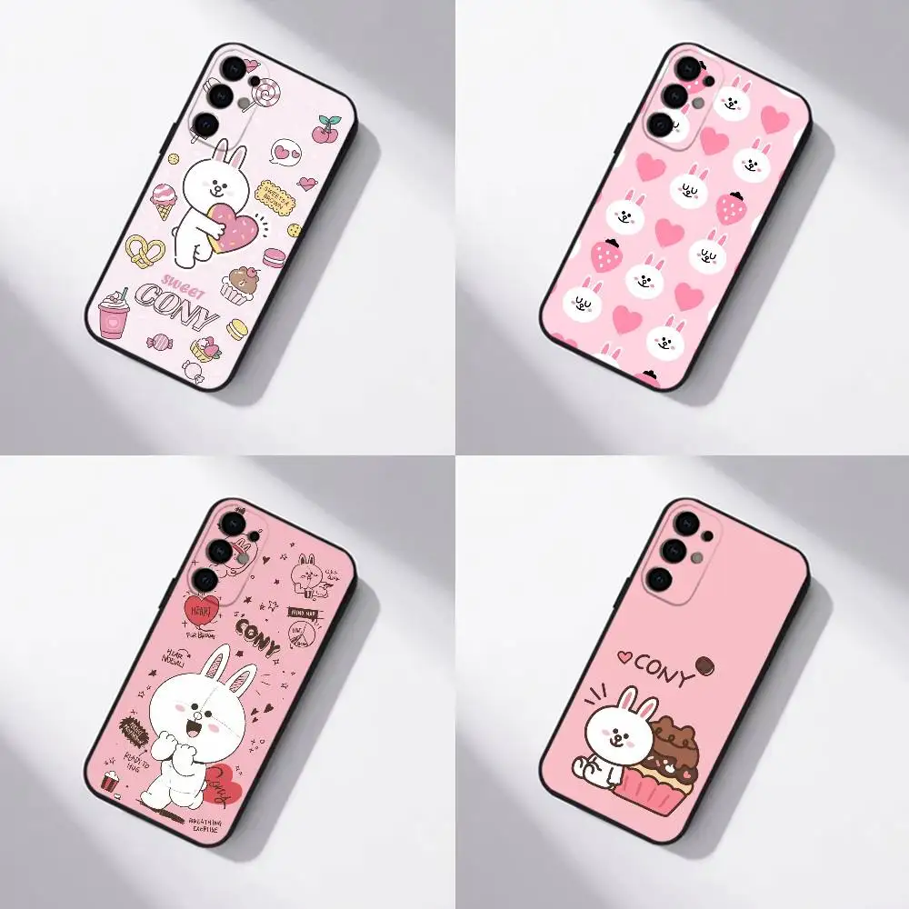 Cartoon C-Cony gift Phone Case For Samsung S25,S24,S21,S22,S23,S30,Ultra,S20,Plus,Fe,Soft Silicone Black Cover