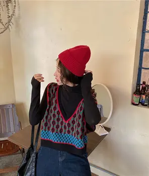 Lösstickad V-Ne Damtröja Chic College Harajuku Blommig Broderi Streetwear Vår Höst Moderiktig 10 best sales Floral vest - №2