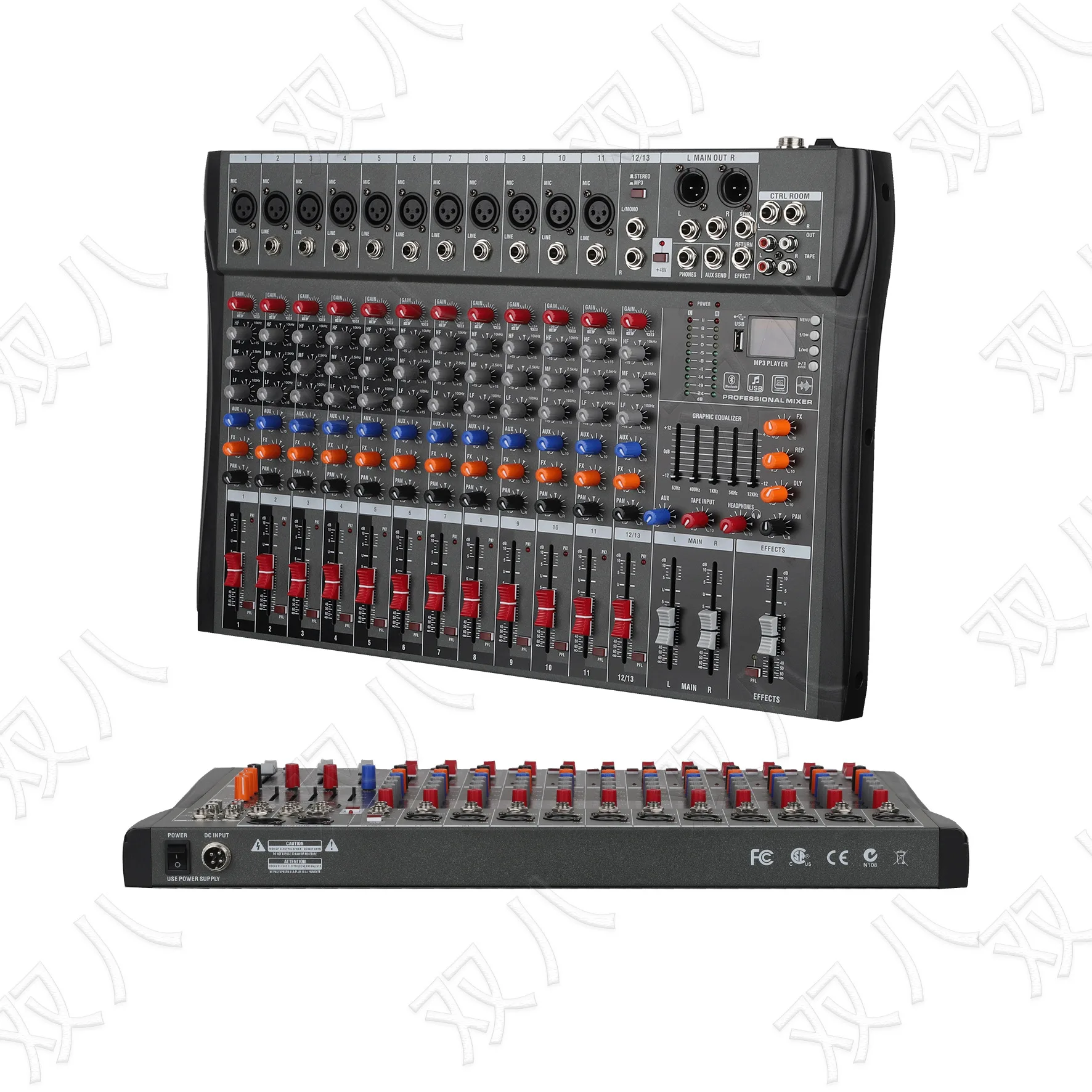 With balanced USB playback mixer equipment suitable for wedding stage outdoor professional live mixing console EQCT-12