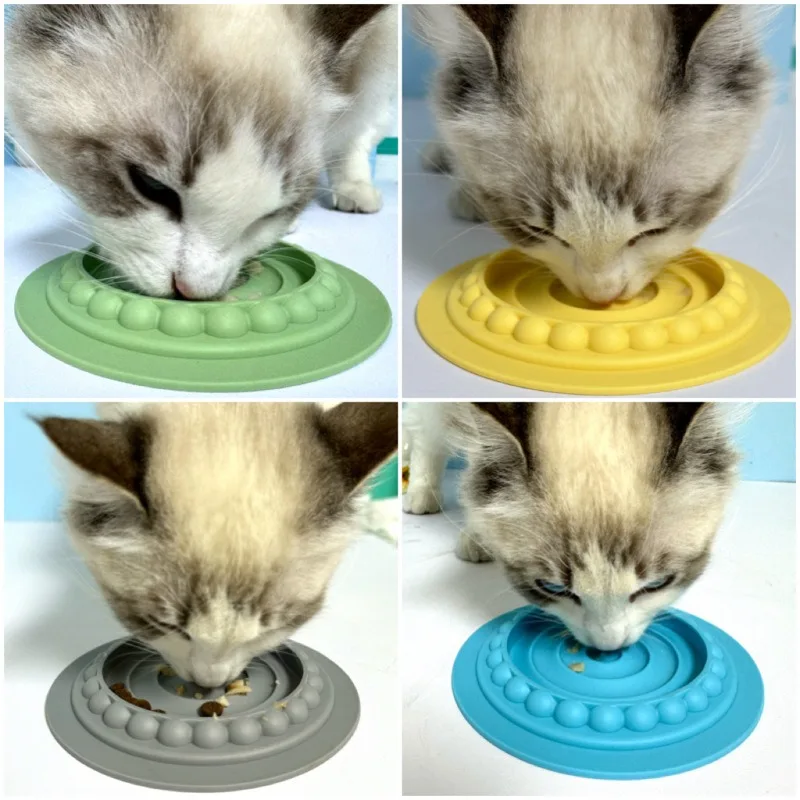 Cat Slow feeder Food Mat Pet liquid food bowl Cat Stripe Plate Slow Food Plate Cat Kits