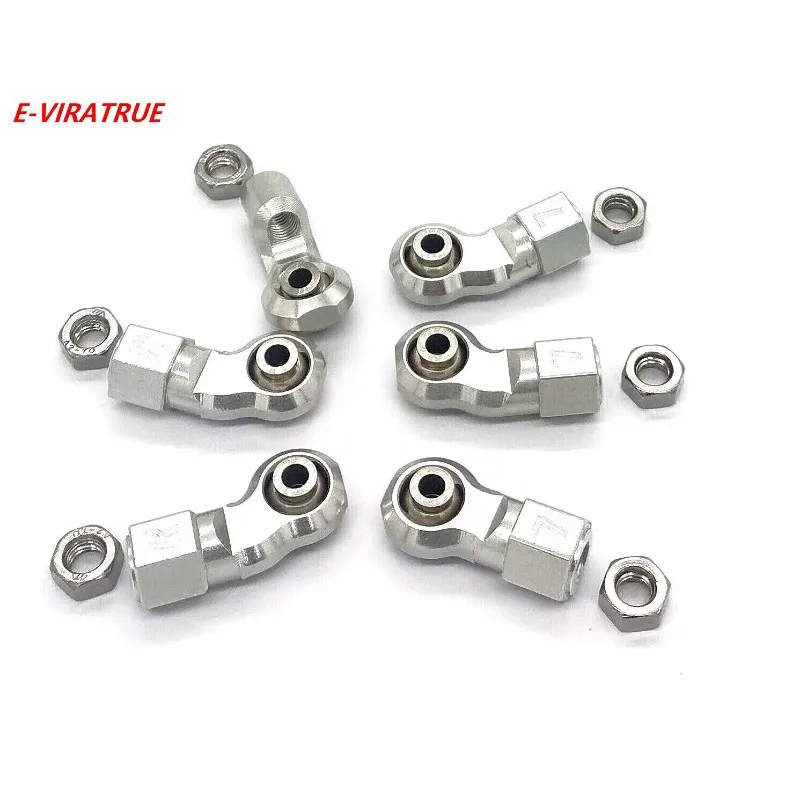 E-VIRATRUE 7075 Aluminum Front Steering Rod Ends For Axial SCX6 1/6 (6pcs)