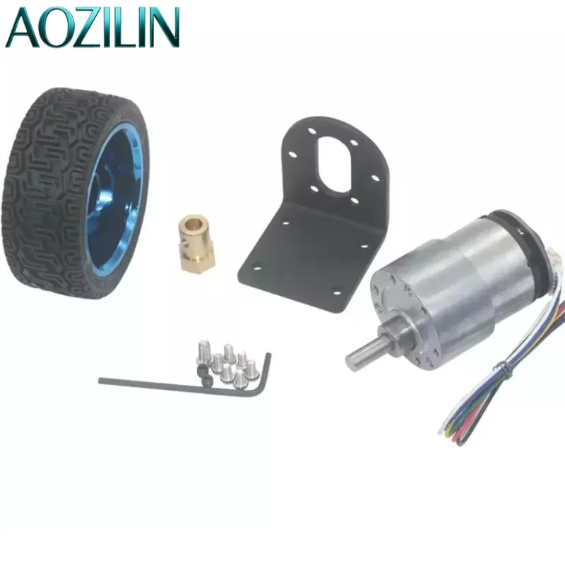 AOZILIN 10 Pack 12V Low RPM DC Encoder Gear Motor Precise Speed Control Reduction Motor For Intelligent Vehicle Robot DIY