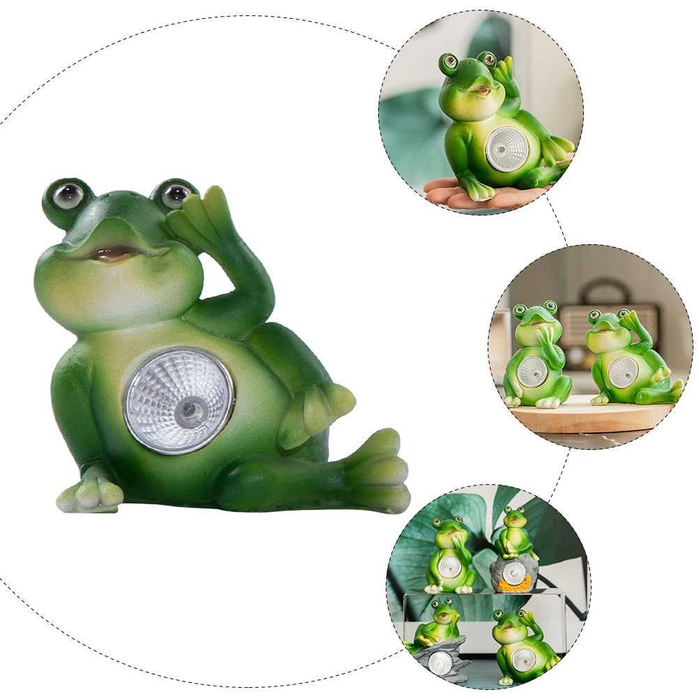 

1pc Solar Lamp Frogs Shape Resin Garden Durable Decorative Landscape Courtyard Night Light Outdoor Decoration Light