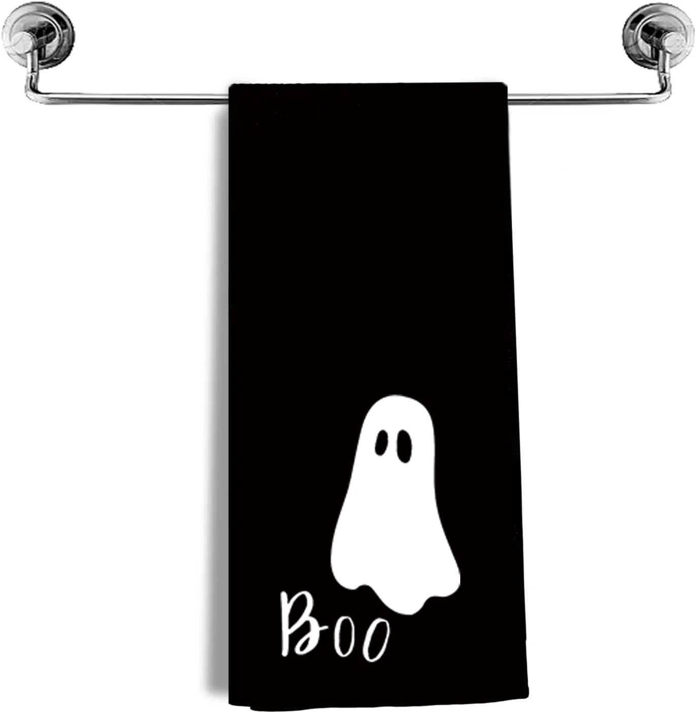 1 قطعة أسود شبح بو هالوين مناشف المطبخ مناشف الأطباق خدعة أو علاج مناشف اليد هالوين الحمام ديكور هدية للمنزل المضيف #4